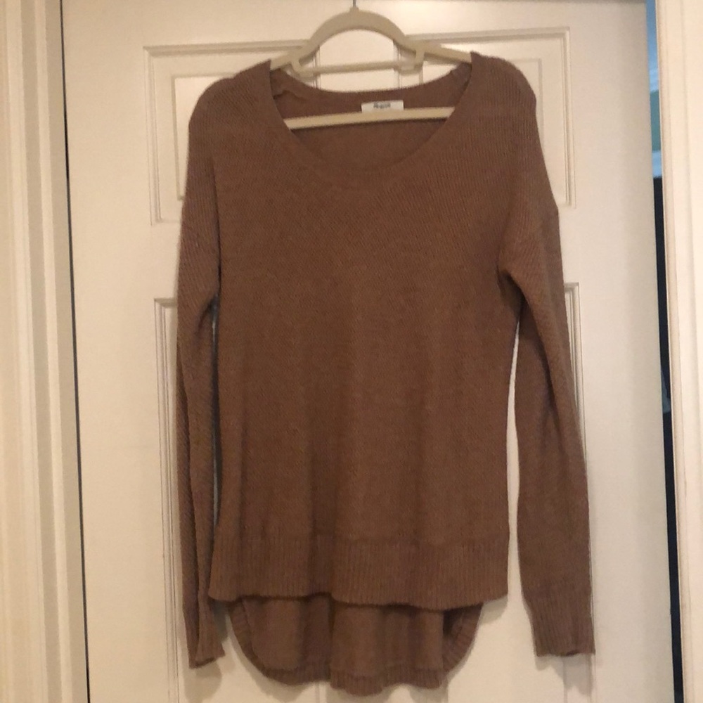 Madewell long brown cotton blend sweater